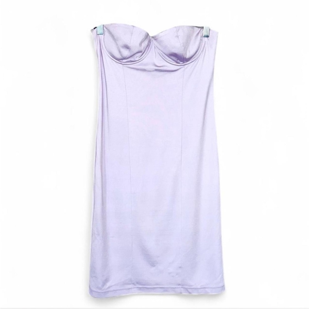 Sz M Just Cavalli Lavender Viscose Bustier Bodycon Cocktail Midi Dress